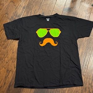 Jose Cuervo Black Graphic T-Shirt with Neon sunglasses and mustache sz XL NWOT